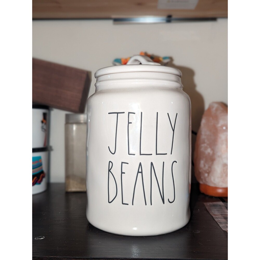 Rae Dunn Farmhouse Minimalist Jelly Beans Easter‎ Large Letter Chubby Canister